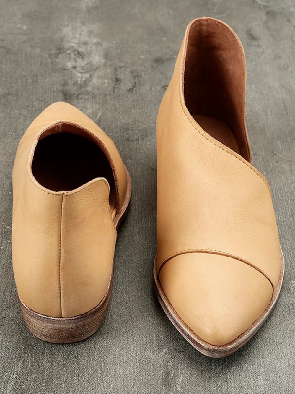 Free People Royale Pointed Toe Slip-On Leather Shoes Size 37